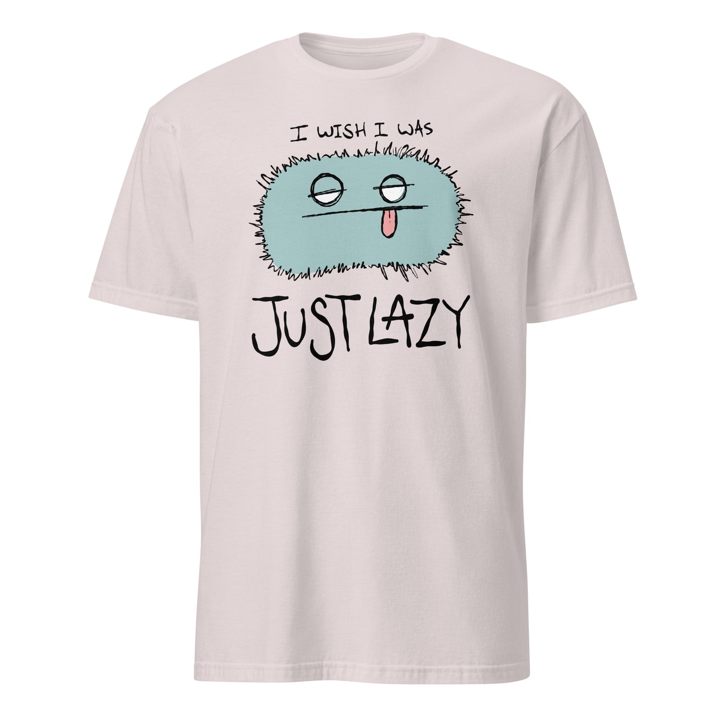 Light gray t-shirt with a cartoon character and text on a white background